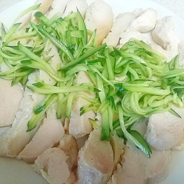 オーブンで簡単☆塩蒸し鶏のサッパリきゅうりダレ